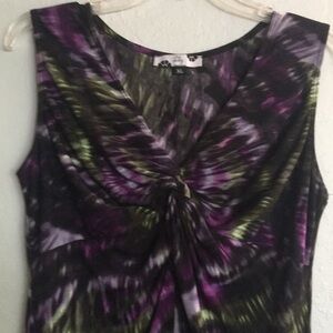 Colorful Fitted Knotted Sleeveless Top